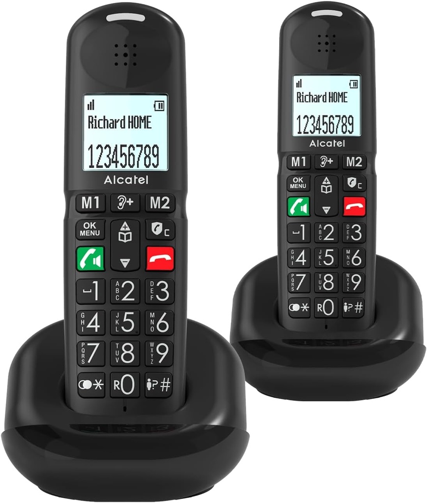 [ALCATELXL685DUO] Teléfono Inalámbrico DUO negro teclas grandes Alcatel. Mod. XL 685 DUO