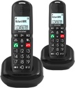 Teléfono Inalámbrico DUO negro teclas grandes Alcatel. Mod. XL 685 DUO