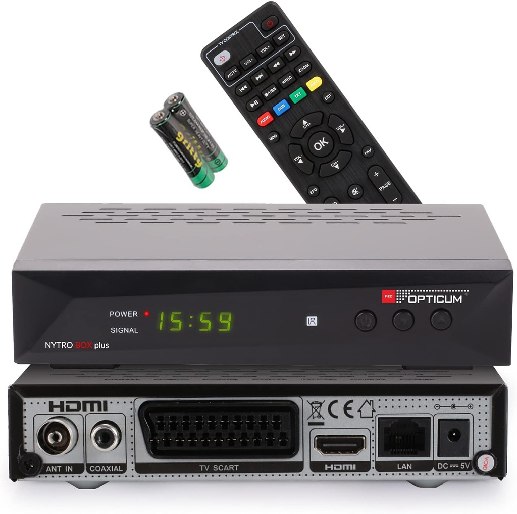 Receptor TDT-T2 Full HD DVB-T2 y DVB-C Opticum Red. Mod. RTNBX