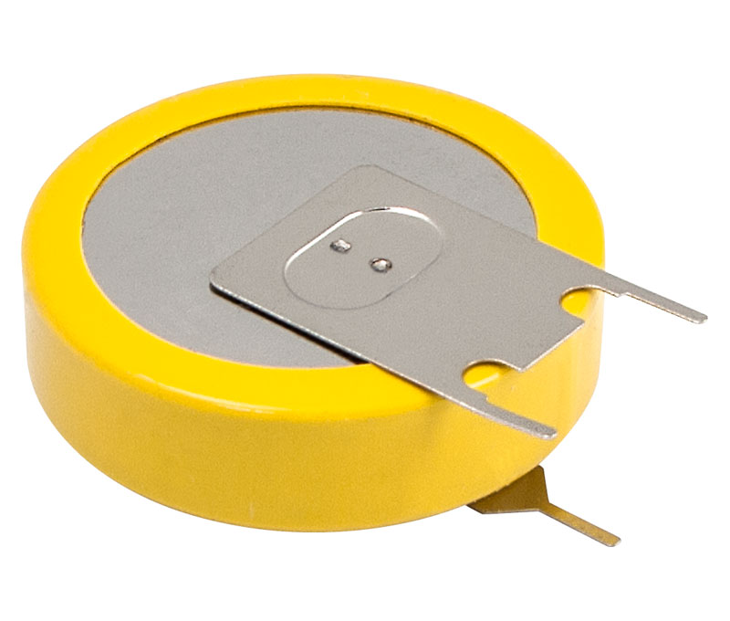 Pila de botón litio 3V 950mAh soldar CI vertical CR2477V. Mod. PLI099