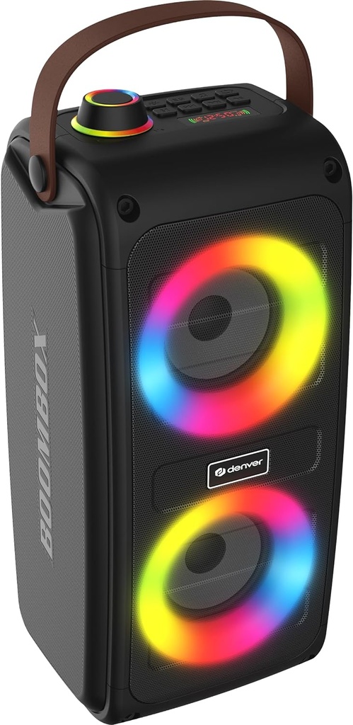 Altavoz Bluetooth Portátil Denver Negro LED RGB. Mod. BTV230