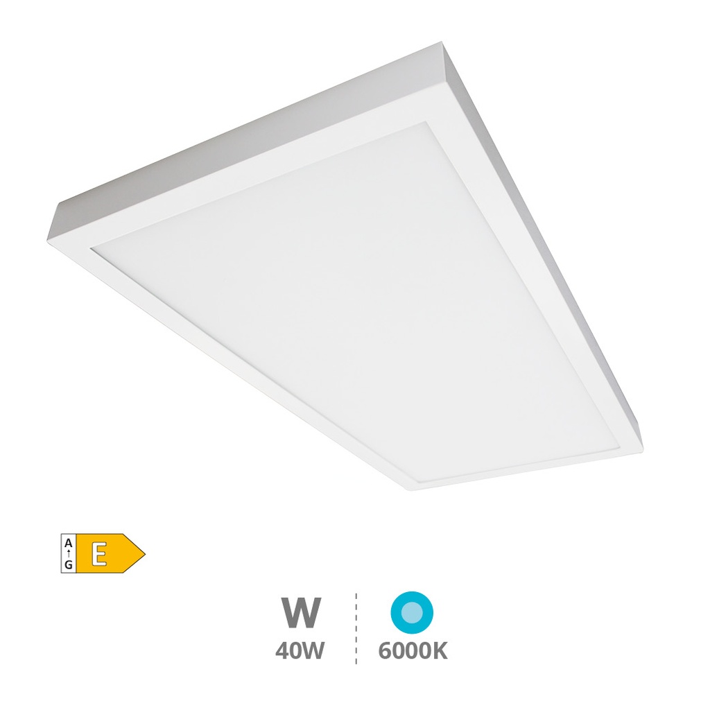 Panel superficie LED rectangular Menia 40W 6000K Blanco. Mod. 203405022