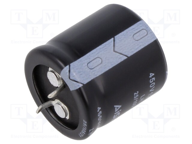 Condensador electrolítico 120uF 450VDC. Mod. CE120450