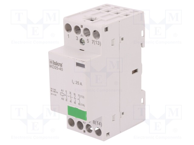 Contactor modular 24V AC/DC 4 polos 25A. Mod. IKD25-40/24V