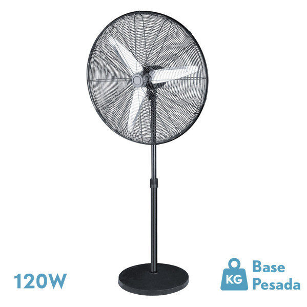 Ventilador de pie 120W 55cm aluminio negro Alarcón. Mod. 213241009