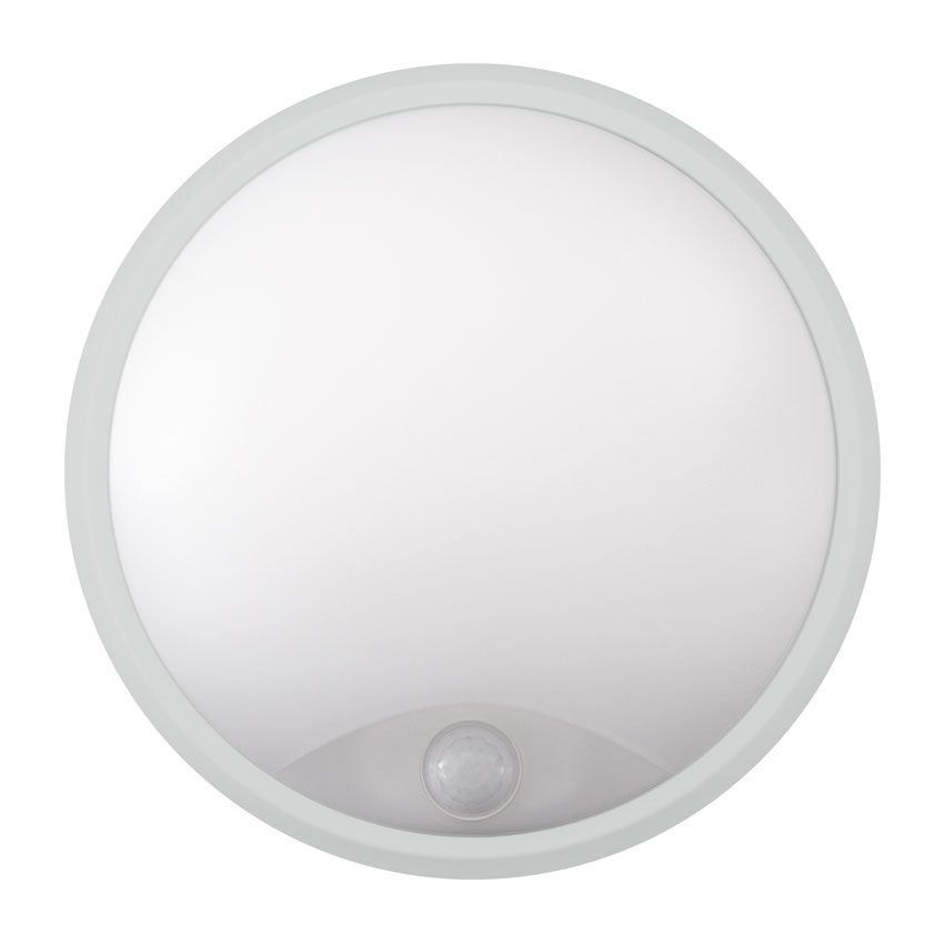 [880300CCT] Aplique LED exterior ACRA 14A CCT IP65 c/sensor blanco. Mod. 880300CCT