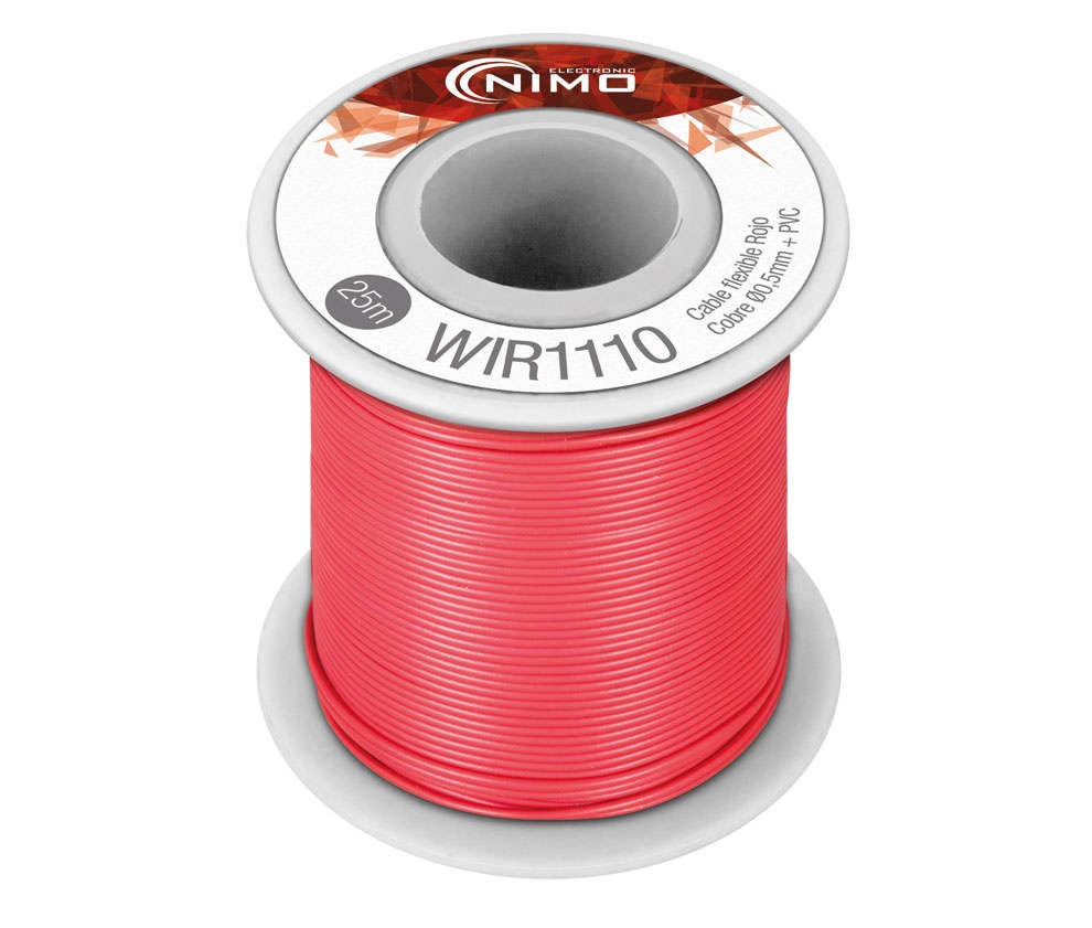 Cable flexible 0.5mm cobre estañado 25 metros. Mod. WIR1110