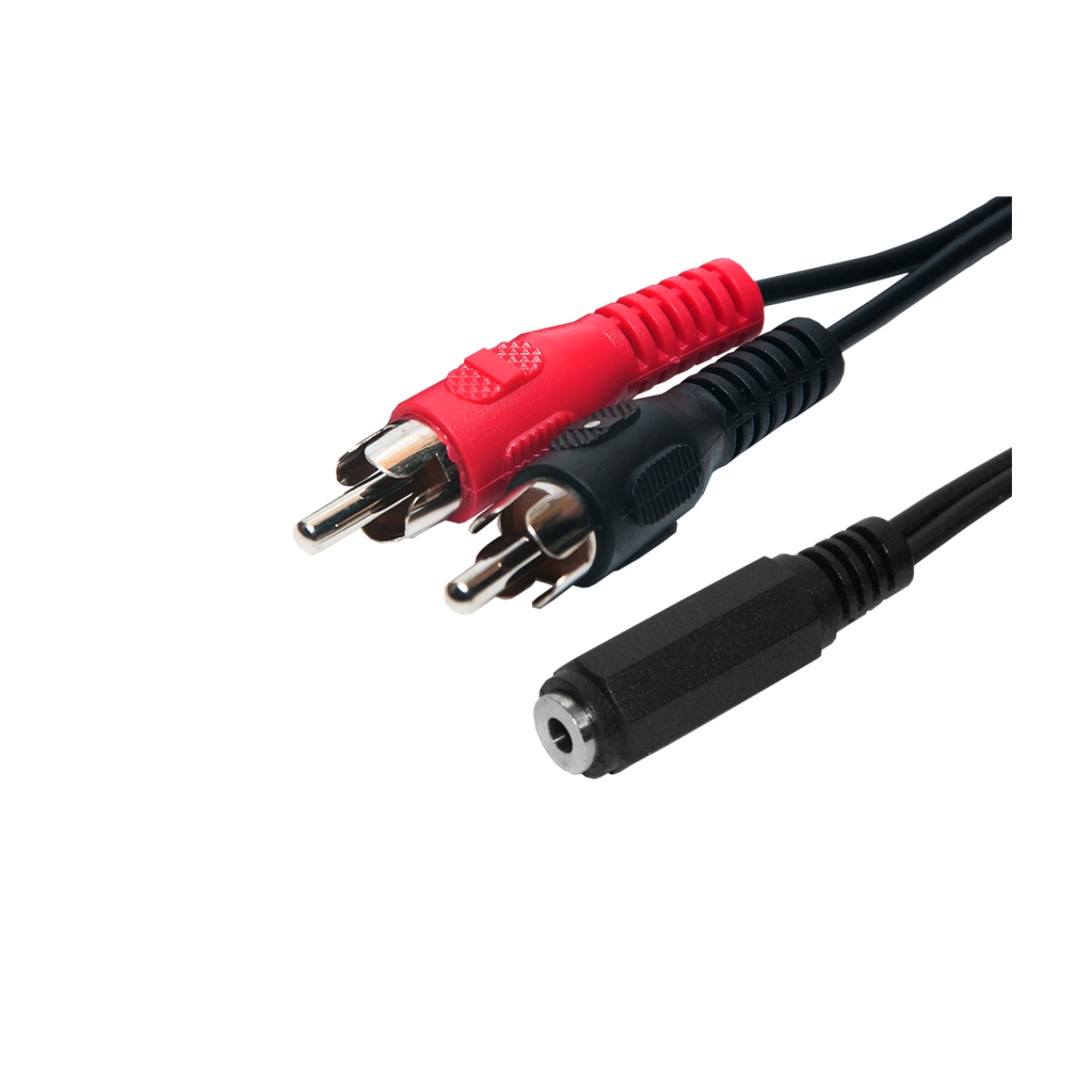 Conexión audio jack hembra 3.5mm a 2 RCA macho. 1,5m. Mod. 1013-A