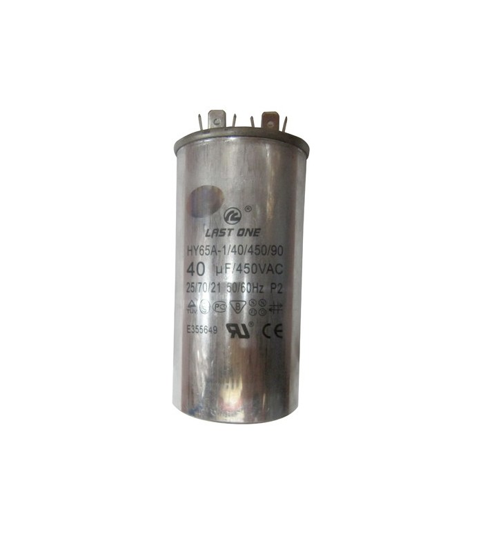 Condensador arranque 40uF 450V metálico. Mod. COND404T