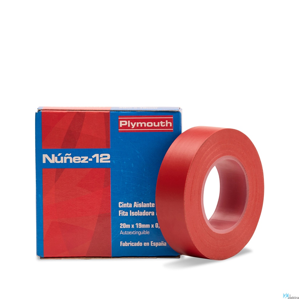 [21005084] Cinta aislante roja 20mx19mm NUÑEZ. Mod. NUÑEZ12RJ