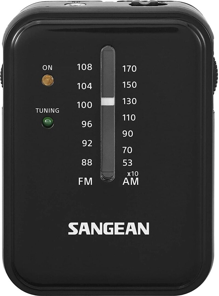 [1232NSR32] Radio de bolsillo con auriculares a pilas negro Sangean. Mod. SR-32
