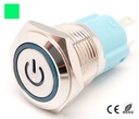 Interruptor Anti-vandálico, OFF-ON SPDST, LED y símbolo 12V Verde. Mod. 4182-12V