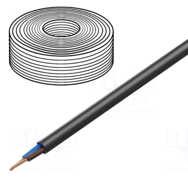 Cable H07RN-F Cu 3x1mm2 goma negro 450/750V Clase:5. Mod. TITANEX3X1.0