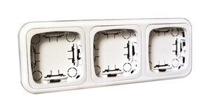 [36480MT] Marco triple para la serie 36.480 de mecanismos de superficie. Mod 36.480/MT