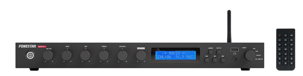 Reproductor Bluetooth®/USB/FM con función grabador y mezclador Fonestar. Mod. MIXPLAY-1