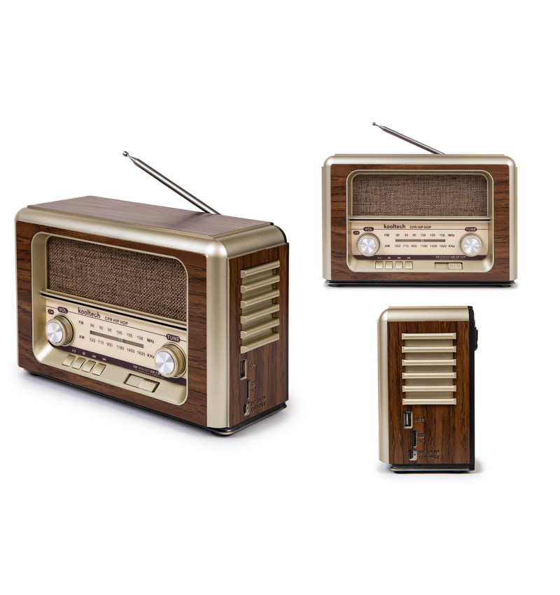 [CPRHIPHOP] Radio Vintage con Altavoz Bluetooth Kooltech. Mod. CPRHIPHOP