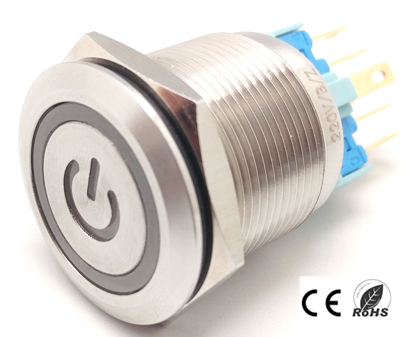 [4193220AZ] Interruptor Anti-vandálico, OFF-ON [2xSPST], LED y símbolo 220V Azul. Mod. 4193-220AZ