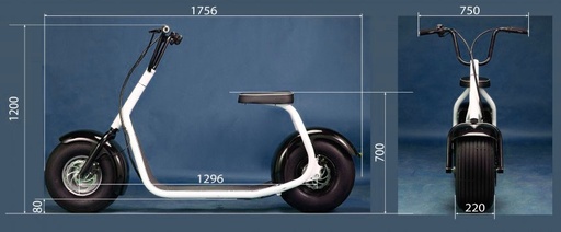 [52216] Moto Eléctrica Citycoco 1400W/12Ah Rojo/Negro Last Mille