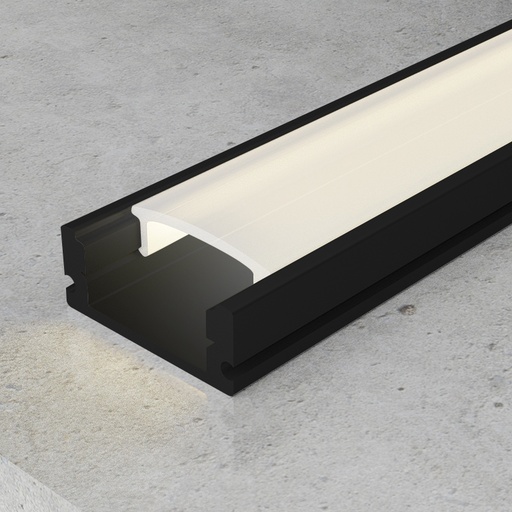 [LM3708] Perfil de Aluminio Sid Lacado Negro - 2 Metros. Mod. LM3708