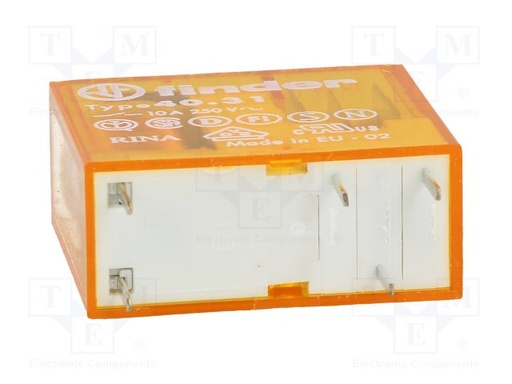 [40318230000] Relé electromagnético FINDER SPDT 230VCA 10A/250VAC 28kΩ. Mod. 40.31.8.230.0000