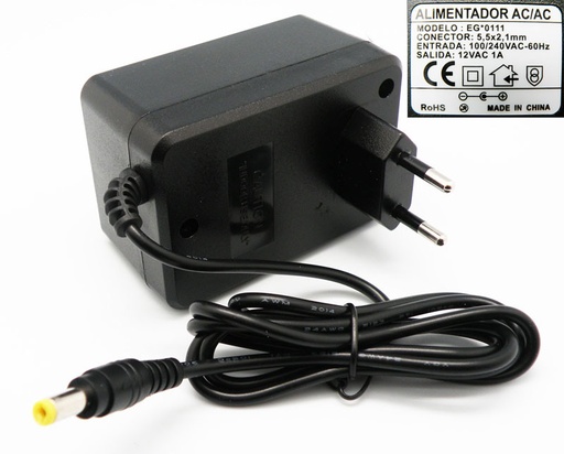 [0111ELG] Alimentador Alterna AC/AC, 12V 1A. Mod. ALM087