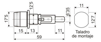 [06049EDH] Portafusible cierre a rosca 6x32 10A. Mod. PF006