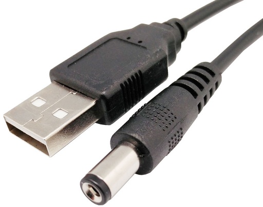 [0699ELG] Conexión USB A macho a Jack alimentación 5,5x2,1 1metro. Mod. 1994A