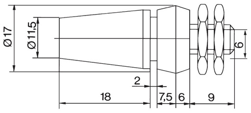 [0811RAVA] Hembrilla ø 4mm. Color rojo. Mod. 0811-R