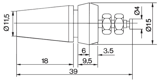 [0814RAVA] Hembrilla 4 mm roja. Mod. 0814-R
