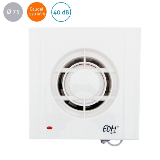 [08406EDM] Extractor de baño Ø75 13W 120m3. Mod. ASCVW075BR