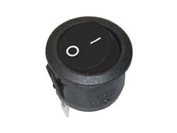 [0946AVA] Interruptor unipolar redondo 6A./250V. Negro. Mod. 3614