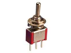 [0993AAVA] Interruptor unipolar tres posiciones (on)-off-(on) de acción momentánea. 2A/250V. Soldable. Mod. 0993-A