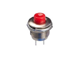 [0997RAVA] Pulsador redondo roscado cuerpo metálico circuito abierto. 0,5A./250V. Rojo. Mod. 0997-R