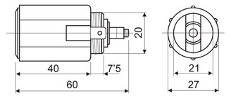 [10210TEDH] Base encendedor de automóvil Electro DH. Con tapón protector. Mod. 10.210/T
