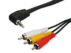 [1033AVA] Conexión Audio-Vídeo con Jack Ø 3,5mm Estéreo 4 contactos a Tres RCA Machos. 1.5 metros. Mod. 1033