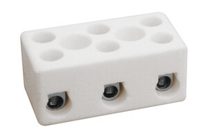 [107353EDH] Regleta conexión cerámica 3 polos 2.5mm2. Mod. 10.735/3