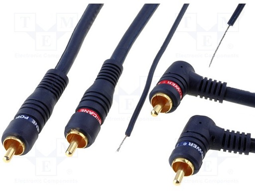 [11010TME] Cable car audio RCA a RCA angular contacto dorado. Mod. RCAHQ250090
