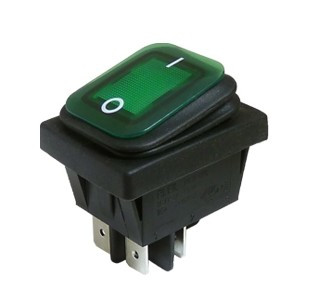[11407ILNVEDH] Interruptor luminoso estanco Electro DH Color Negro y Verde Mod. 11.407.IL/NV