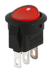 [11482ILEDH] Interruptor redondo luminoso empotrable basculante rojo 250V 6A. Mod. 0946L
