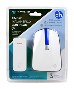 [11710EDH] Timbre inalámbrico c/receptor a pilas. Mod. 11.710