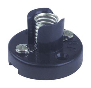 [12060EDH] Portalámpara a rosca baquelita E-10 Negro Electro DH. Conexión a tornillo Mod. 12.060