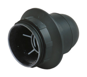 [12093NEDH] PORTALAMPARA E27 CON ROSCA Y ARANDELA 4A 250V NEGRO. Mod. 12.093/N