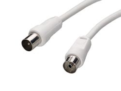 [1221AVA] Conexión Antena Macho TV a Hembra TV Ø 9,5mm. Inyectada. 1,5 m. Color blanco. Mod. 1221