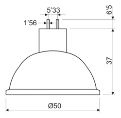 [1266550FNVEDH] Bombilla dicróica 12V 50W. Mod. 12665/50/FNV