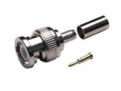 [1404AVA] Conector BNC. Crimp casquillo suelto RG-59/RG-62. Pin dorado. Mod. CON400