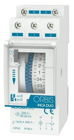 [INCADUOQRD12V] Interruptor horario diario con reserva 12VDC Orbis. Mod. INCA DUO QRD