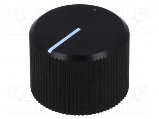 [206SWTME] Mando potenciómetro con indicador aluminio 6mm Ø20x14mm negro. Mod. 20/6SW