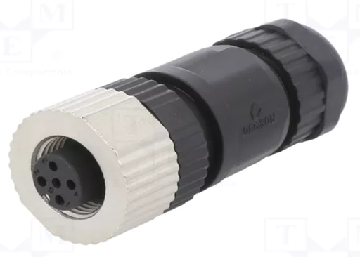 [SM12PVPA4W1D9] Conector M12 4 pin hembra aéreo IP65. Mod. SM12PVPA4W1D9