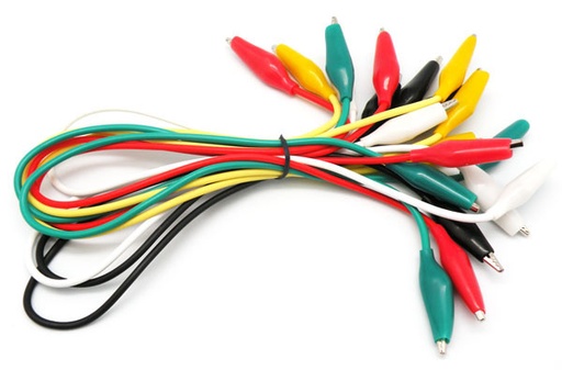 [2121ELG] Conexión kit 10 latiguillos cocodrilo colores . Mod. 2121