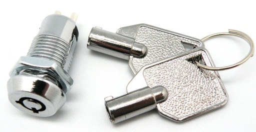 [2138EGELG] INTERRUPTOR DE CERRADURA MINI OFF-ON, CON DOS LLAVES, 125V. 1A (250V. 0.5A)